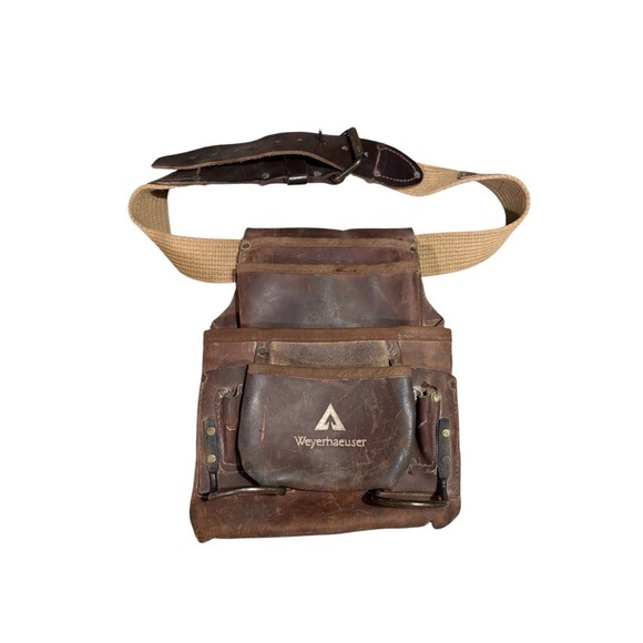 Vintage Leather Weyerhaeuser Tool Utility Pouch with McGuire Nicholas Work Belt